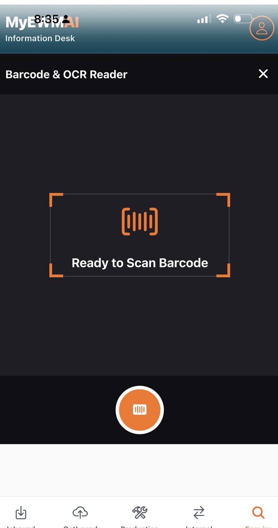 The MyEWMAI barcode and OCR scanner, reading a product label